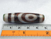 Himalayan Indo Tibetan 2 Eyes rusted unique Patterns Dzi Amulet Bead